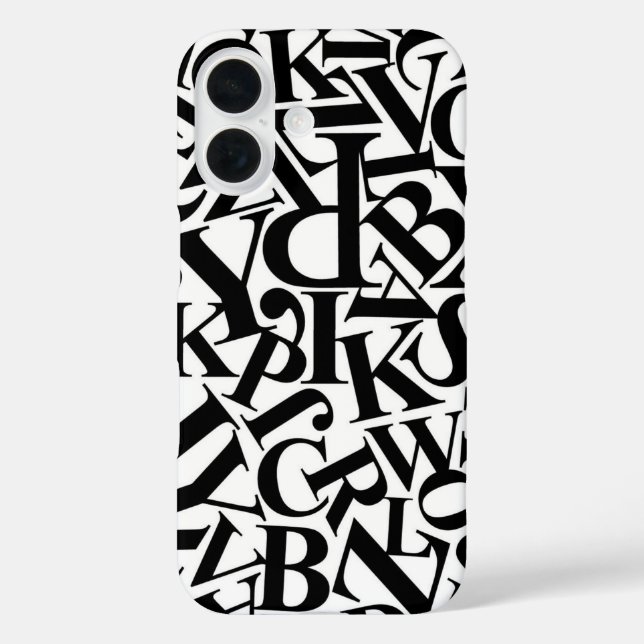 Funda iPhone 16 Letras de alfabeto (Reverso )