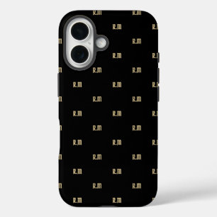 Funda iPhone 16 Letras de monograma elegante