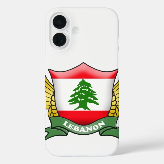 Funda iPhone 16 Líbano Bandera Emblema (Reverso )