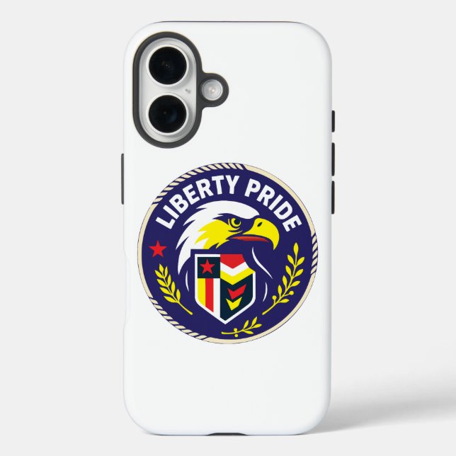 Funda iPhone 16 Liberty Pride Eagle Emblem Phone Case – Patriotic  (Reverso )