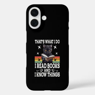Funda iPhone 16 Libros de gato retro El regalo de Halloween de lec
