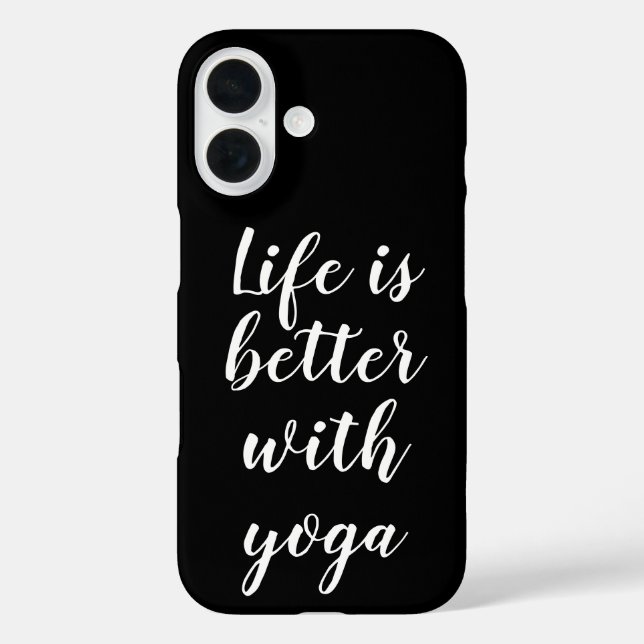 Funda iPhone 16 Life is better with yoga black (Reverso )