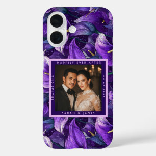 Funda iPhone 16 Lilios de Calla Morados de Moda Fantasía Boda Boho