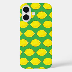 Funda iPhone 16 limón acuarela en verde