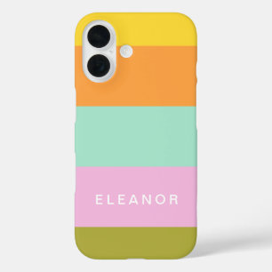 Funda iPhone 16 Lindo Bloque de Color Pastel Geométrico Personaliz