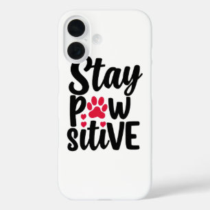 Funda iPhone 16 Lindo Mantén la Actitud Positiva Cita de Huella de