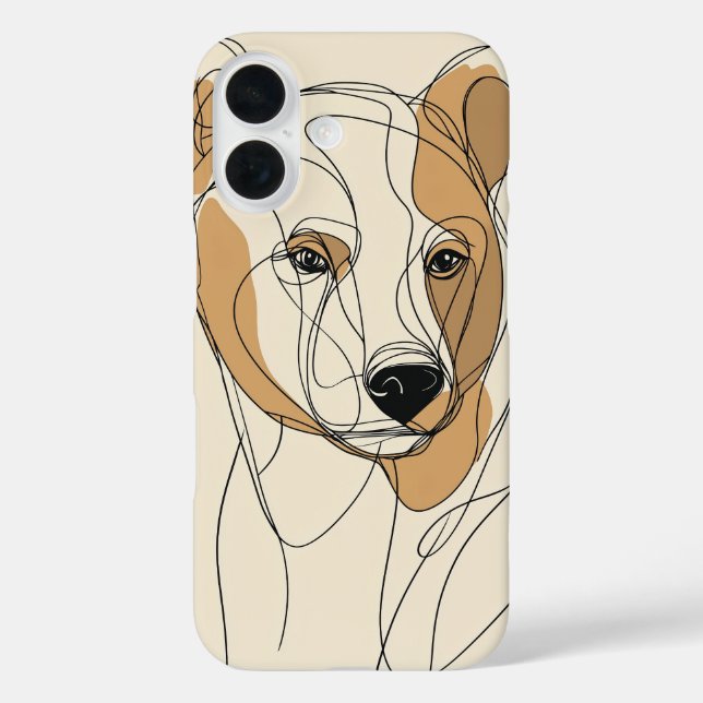Funda iPhone 16 Line Art Lioness (Reverso )