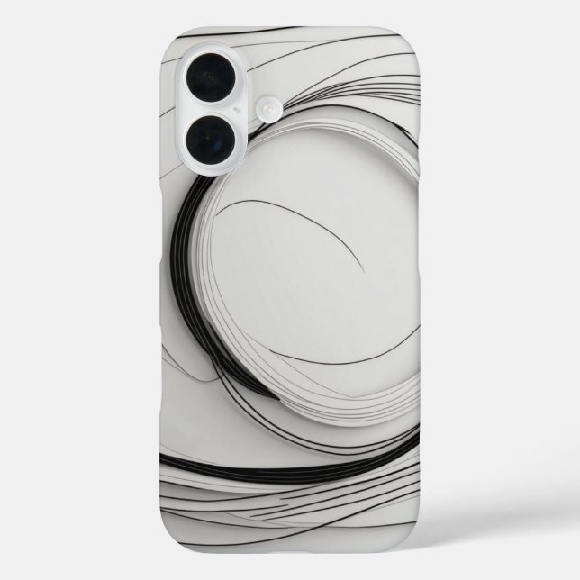 Funda iPhone 16 Línea circular Art (Reverso )