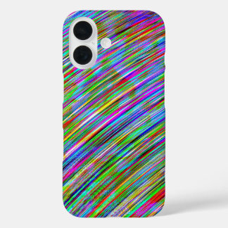 Funda iPhone 16 Líneas curvadas de Neon Rainbow funky