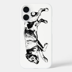 Funda iPhone 16 Líneas de madera - Perro en tinta resistente