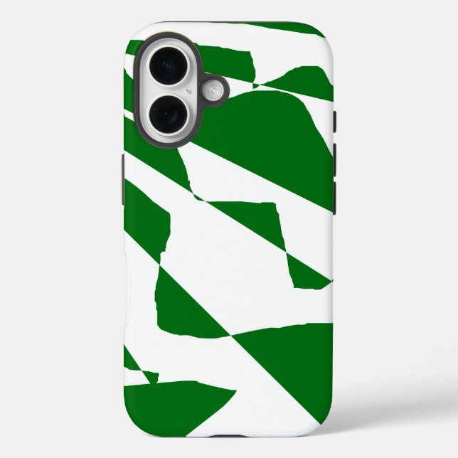 Funda iPhone 16 Líneas de verde (Reverso )
