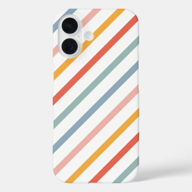 Funda iPhone 16 Líneas Retro Boho Multicolor (Reverso )