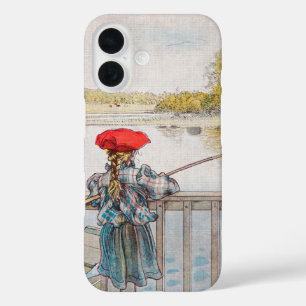 Funda iPhone 16 Lisbet pescando por Carl Larsson, Arte fino vintag