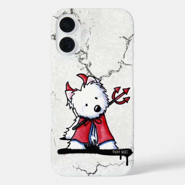 Funda iPhone 16 Little Devil Westie (Reverso )