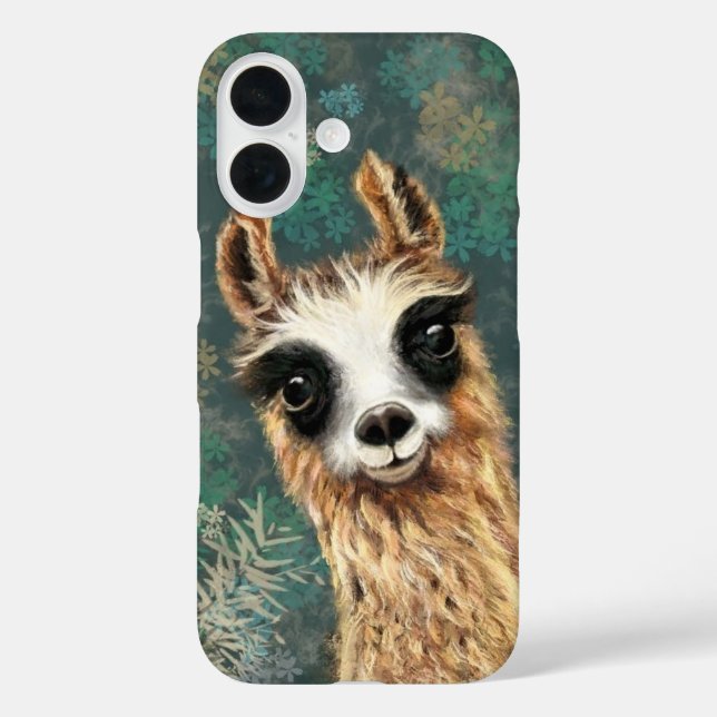 Funda iPhone 16 Llama lúdica - Sonrisa (Reverso )
