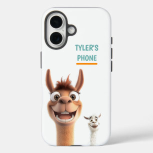 Funda iPhone 16 Llama personalizada con nombre