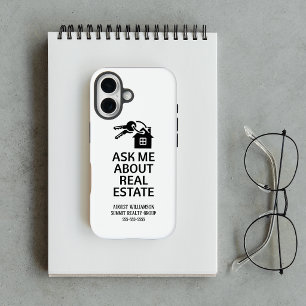 Funda iPhone 16 Llaves de casa de bienes raíces modernos