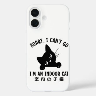 Funda iPhone 16 Lo siento, no puedo irme. Soy un gato cubierto gra