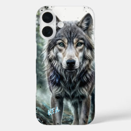 Funda iPhone 16 Lobo - Animal con iniciales