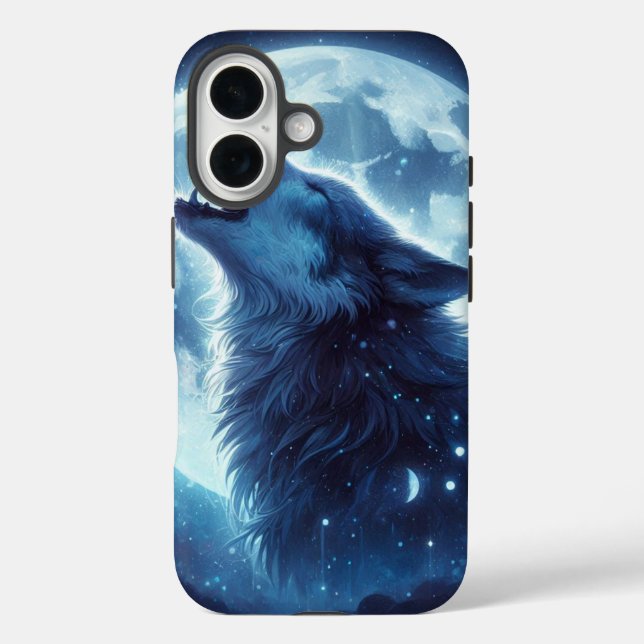 Funda iPhone 16 Lobo celeste (Reverso )