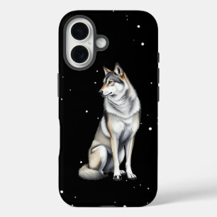 Funda iPhone 16 Lobo gris elegante
