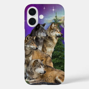 Funda iPhone 16 lobo y luna