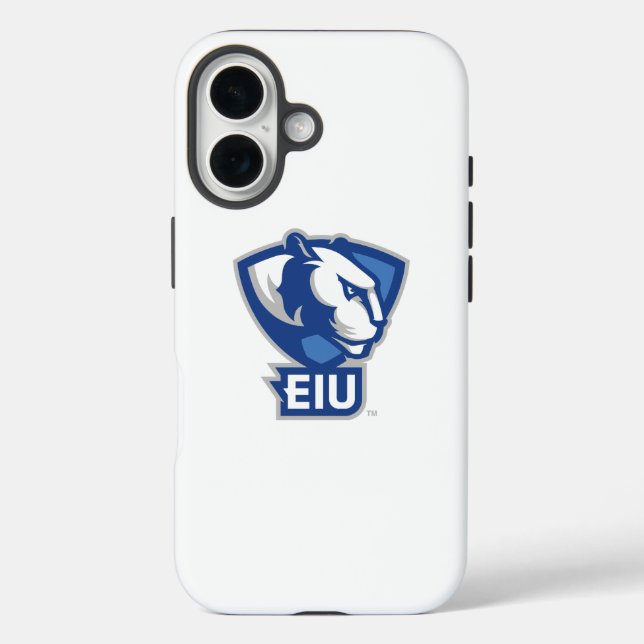 Funda iPhone 16 Logo de Panthers University del Este de Illinois (Reverso )