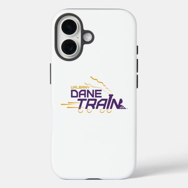 Funda iPhone 16 Logo del Tren de Dane de la UAlbany (Reverso )