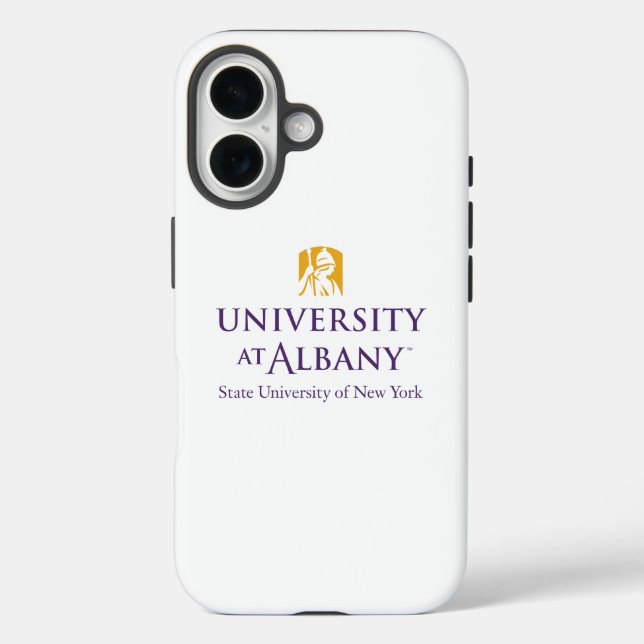 Funda iPhone 16 Logo icónico de la Universidad de Albany (Reverso )