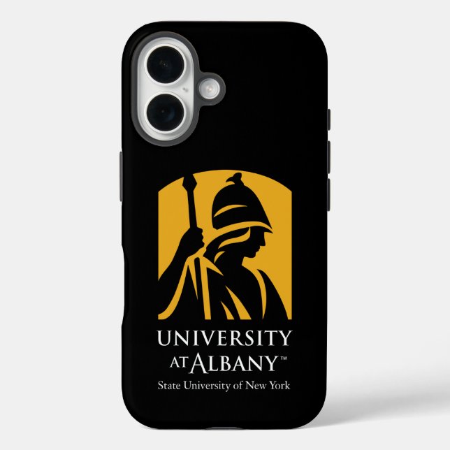 Funda iPhone 16 Logo icónico de la Universidad de Albany (Reverso )