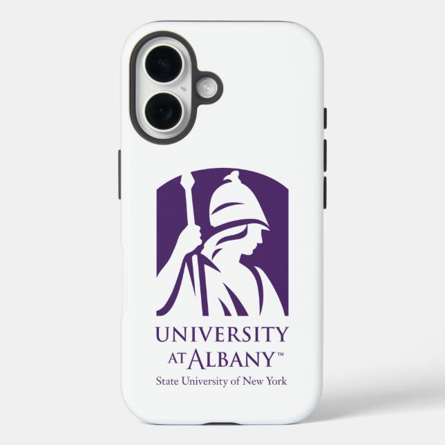 Funda iPhone 16 Logo icónico de la Universidad de Albany (Reverso )