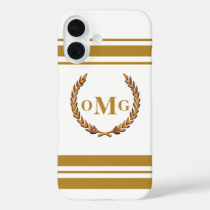 Funda iPhone 16 Logotipo monogramado Personalizado personalizado