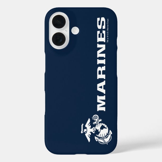 Funda iPhone 16 Logotipo USMC - Blanco (Reverso )