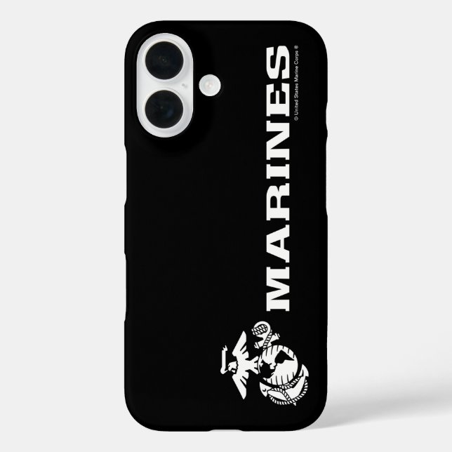 Funda iPhone 16 Logotipo USMC - Blanco (Reverso )