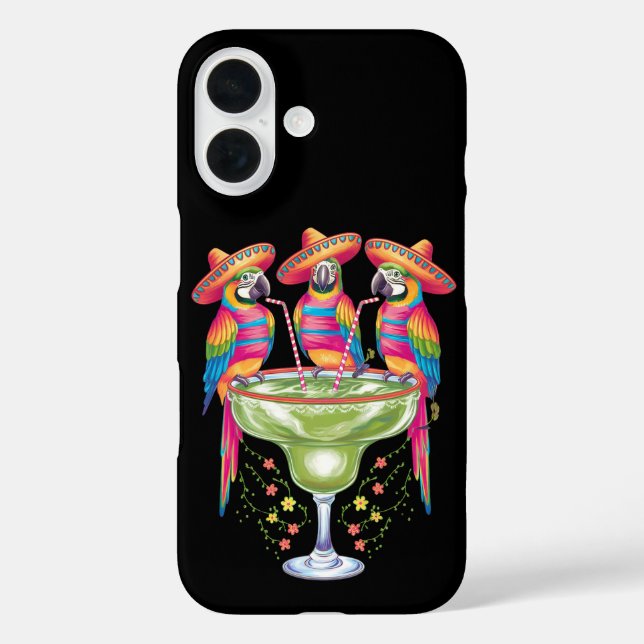 Funda iPhone 16 Loro Cinco De Mayo Divertido Bebiendo Fiesta Mexic (Reverso )