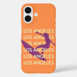 Funda iPhone 16 Los Angeles Travel Art, California, Travel, Naranj