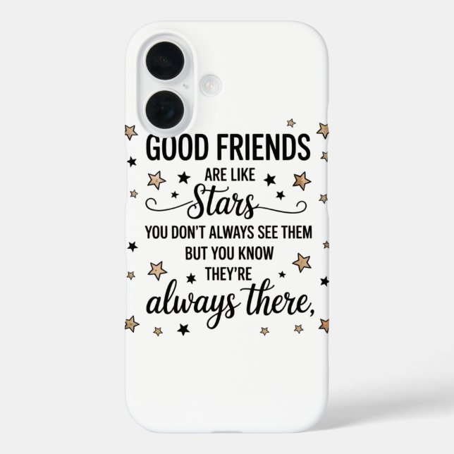 Funda iPhone 16 Los Buenos Amigos Son Como Estrellas Citas Inspira (Reverso )