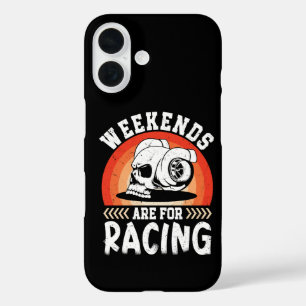 Funda iPhone 16 Los fines de semana son para carreras divertido ar