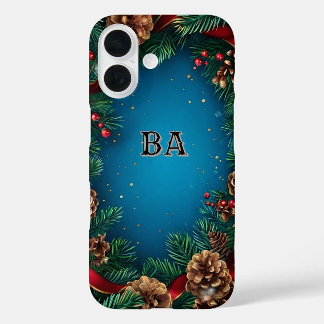 Funda iPhone 16 Los Navidades Festividades Escribieron Con Pinecon (Reverso )