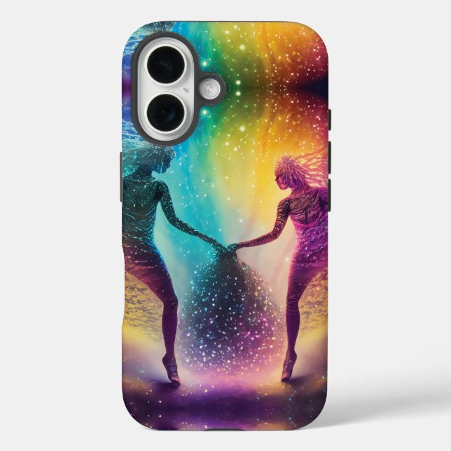 Funda iPhone 16 Love Nebula Dreams Resumen a los amantes del arco  (Reverso )