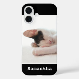 Funda iPhone 16 LOVE Personalizado foto moderna elegante negro y b