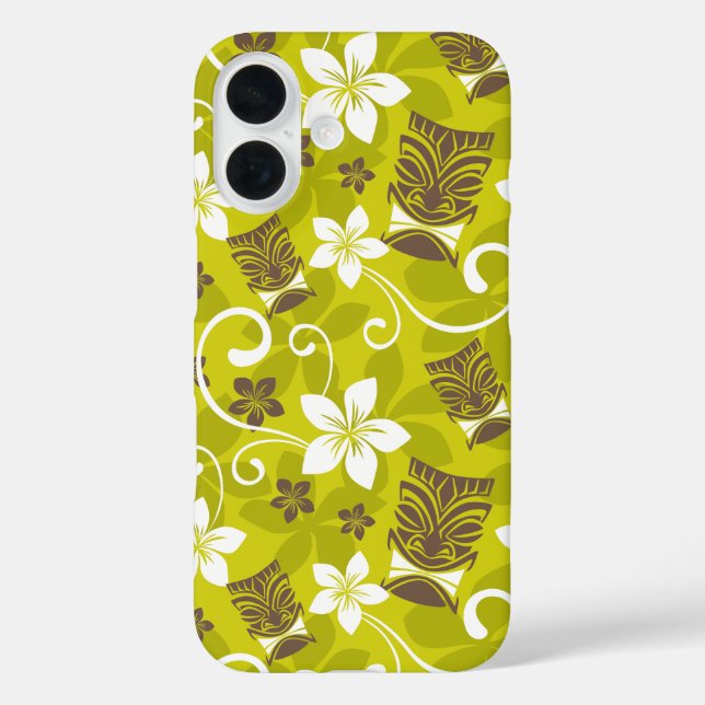 FUNDA iPhone 16 LUAU TIKI PATTERN (Reverso )