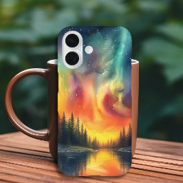 Funda iPhone 16 Luces Del Norte En Las Estrellas Del Lago