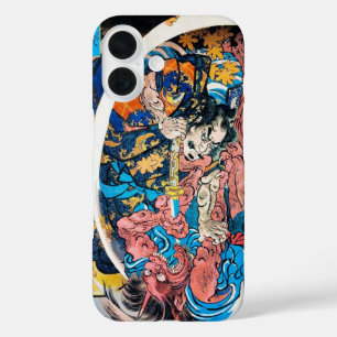 Funda iPhone 16 Lucha contra el demonio Samurai antiguo de la regi