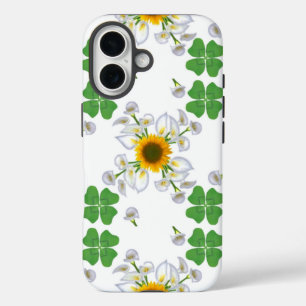 Funda iPhone 16 Luck Clover con Sunflower y Calla Lily