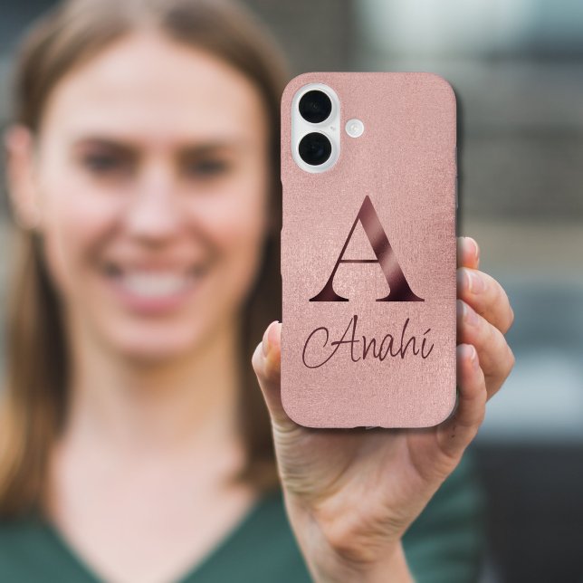 Funda iPhone 16 Lujo Monograma de Oro Rosa (Subido por el creador)