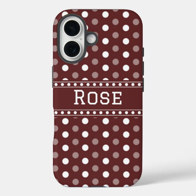 Funda iPhone 16 Lunares de Borgoña (Reverso )