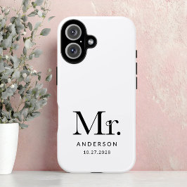 Funda iPhone 16 Luxe Elegance | Boda de Mister Blanco y Negro
