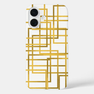 Funda iPhone 16 Luxury Golden geometric phone case | iphone case
