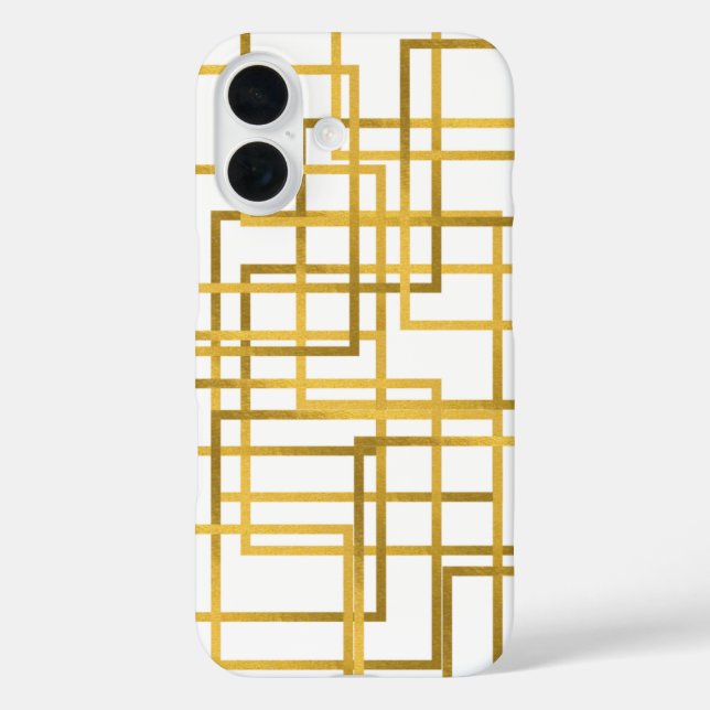 Funda iPhone 16 Luxury Golden geometric phone case | iphone case (Reverso )